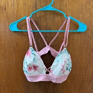 PINK Victoria's Secret Floral Bralette - Pink and White